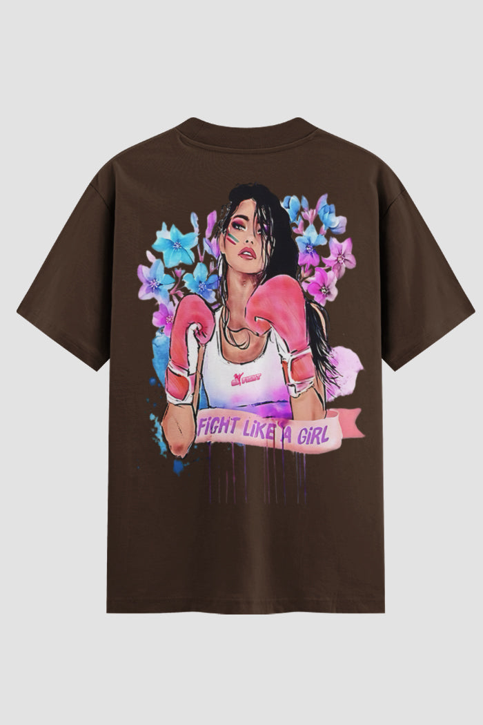 Camiseta Oversized feminina Fight Like a Girl