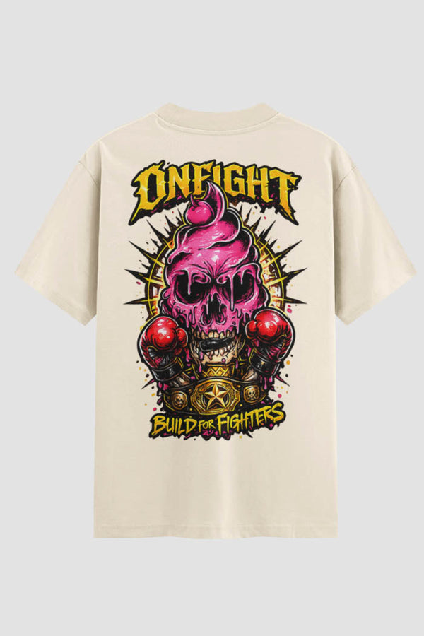 Camiseta Oversized Onfight K.O. Cream - Limited Edition