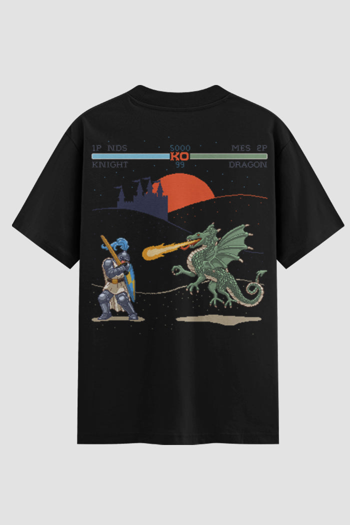 Camiseta Oversized Medieval Pixel Fighter
