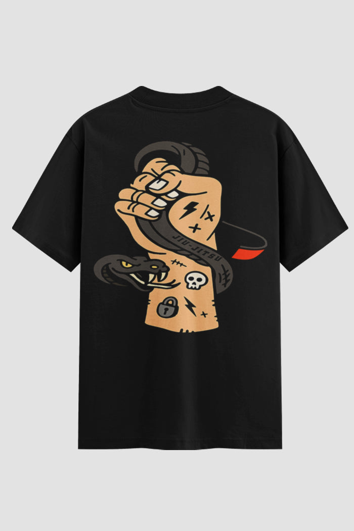 Camiseta Oversized Jiu-Jitsu Snake Lock