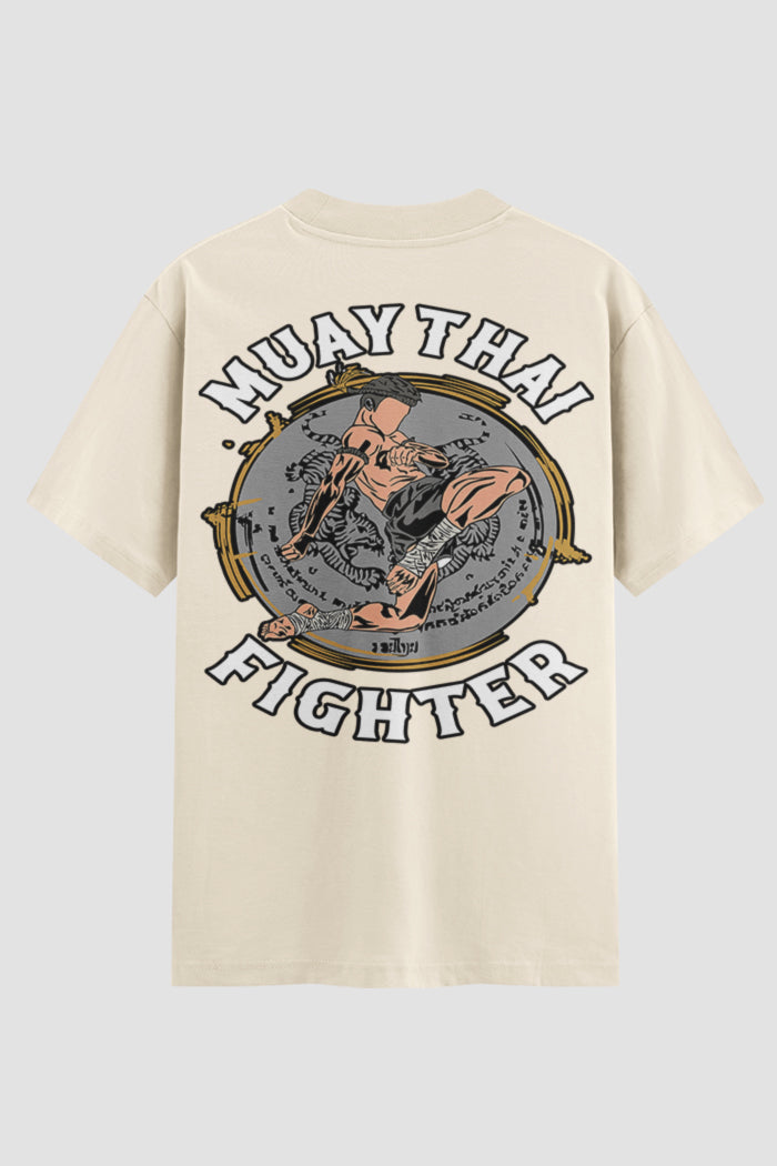 Camiseta Oversized Muay Thai Fighter Emblem