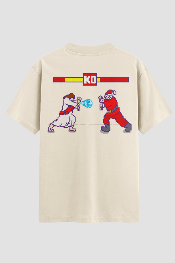 Camiseta Oversized Jesus vs Santa