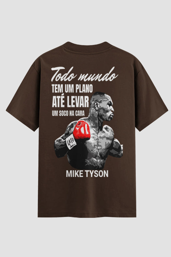 Camiseta Oversized Boxe Todos tem um plano até o primeiro soco
