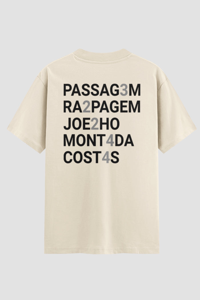 Camiseta Oversized Jiu-Jitsu Passagem Raspagem Joelho Montada Costas