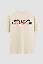 Camiseta Oversized Jiu-jitsu Deus perdoa o jiu jitsu não