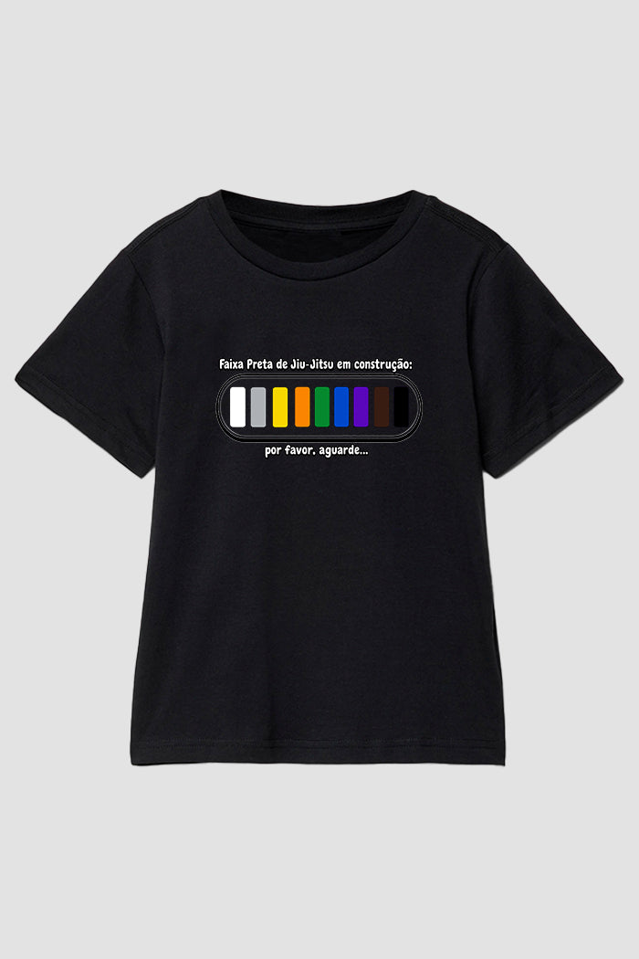 Camiseta infantil jiu-jitsu Faixa Preta em Construção