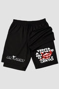 Short de compressão 2 em 1 jiu-jitsu Tenta a Sorte que O Azar é certo