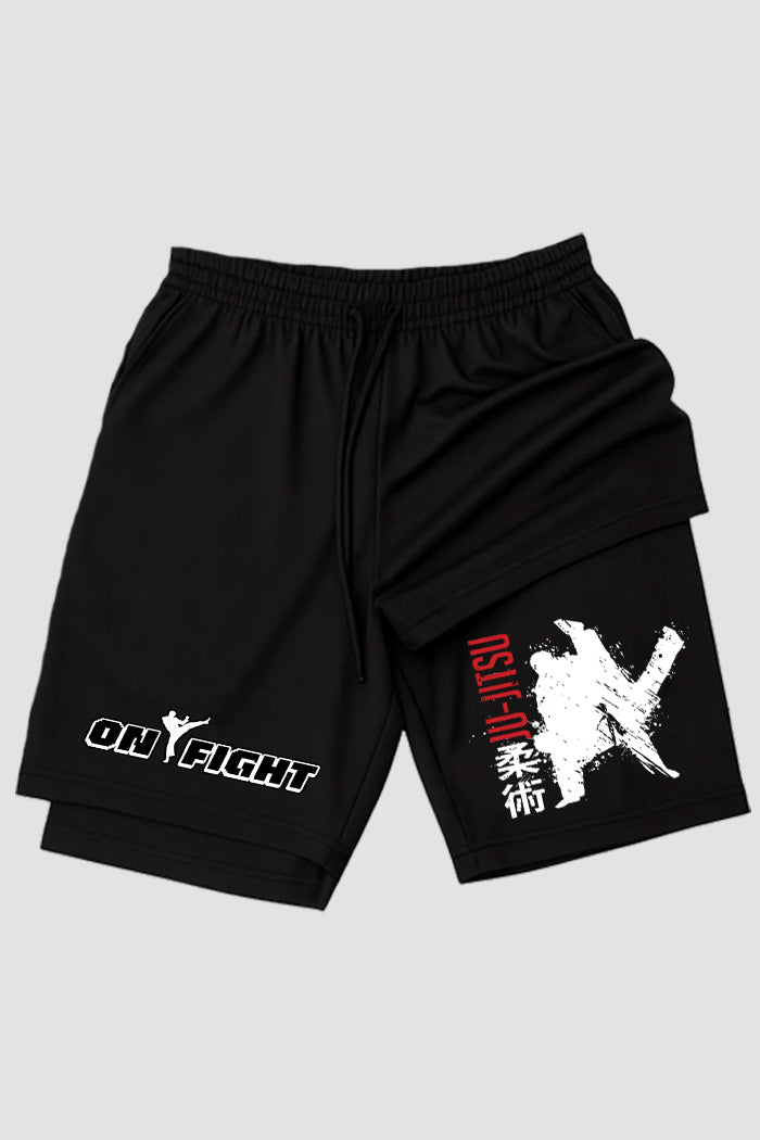 Short de compressão 2 em 1 jiu-jitsu Silent Warrior
