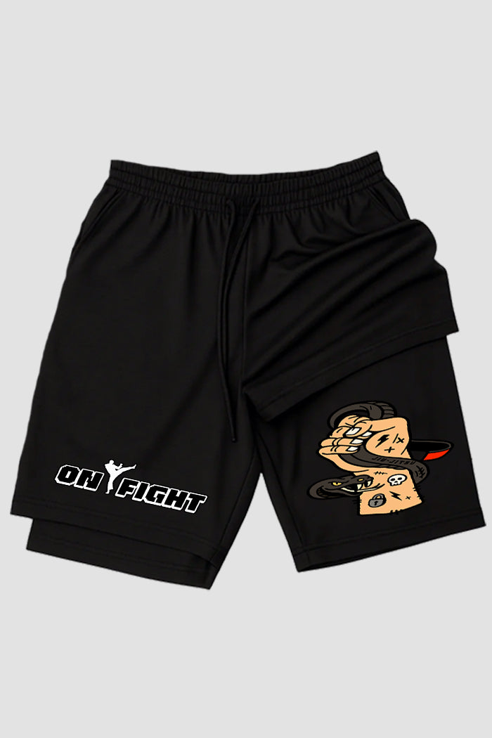 Short de compressão 2 em 1 jiu-jitsu Snake Lock