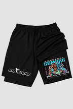 Short de compressão 2 em 1 jiu-jitsu Cansado Sempre