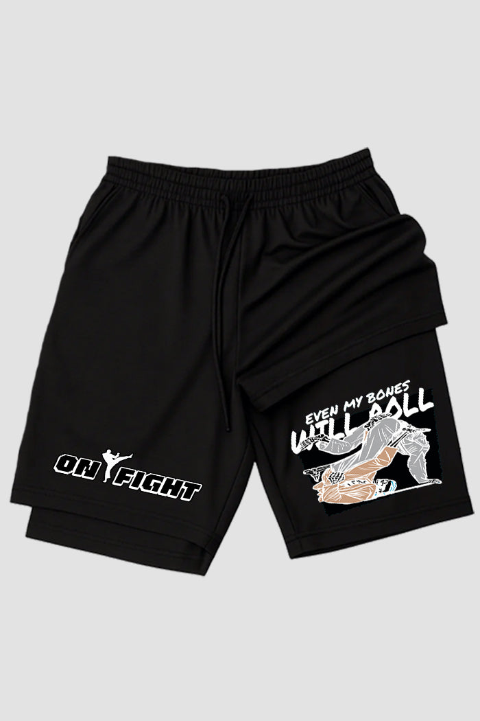 Short de compressão 2 em 1 jiu-jitsu Even My Bones Will Roll