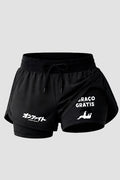 Short de compressão 2 em 1 feminino jiu-jitsu Abraço grátis
