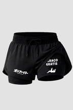 Short de compressão 2 em 1 feminino jiu-jitsu Abraço grátis