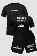 Kit Camiseta Dryfit com Short Dry Fit Jiu Jitsu abraço grátis