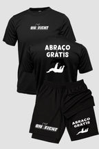 Kit Camiseta Dryfit com Short Dry Fit Jiu Jitsu abraço grátis