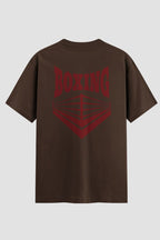Camiseta Oversized Boxe Boxing Clube Ringue Clássico Oversized Boxe OnFight P Chocolate Masculino
