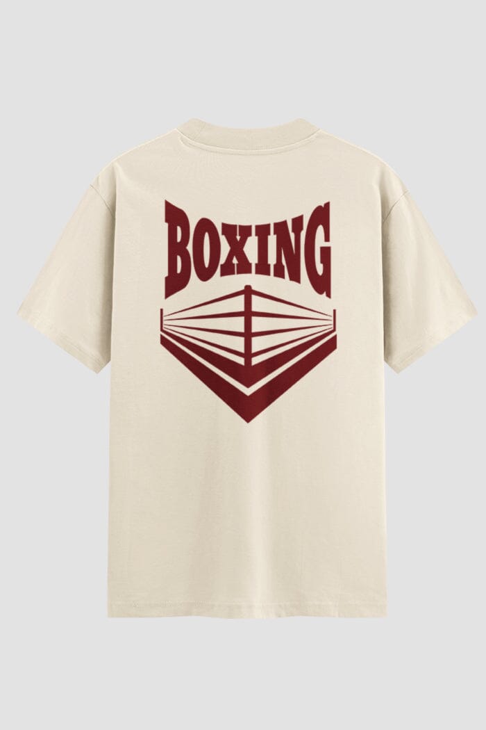 Camiseta Oversized Boxe Boxing Clube Ringue Clássico Oversized Boxe OnFight P Off White Masculino