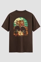 Camiseta Oversized Boxe Eye of the Tiger Oversized Boxe OnFight P Chocolate Masculino