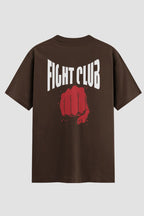 Camiseta Oversized Boxe Fight Club Punho Cerrado Oversized Boxe OnFight P Chocolate Masculino