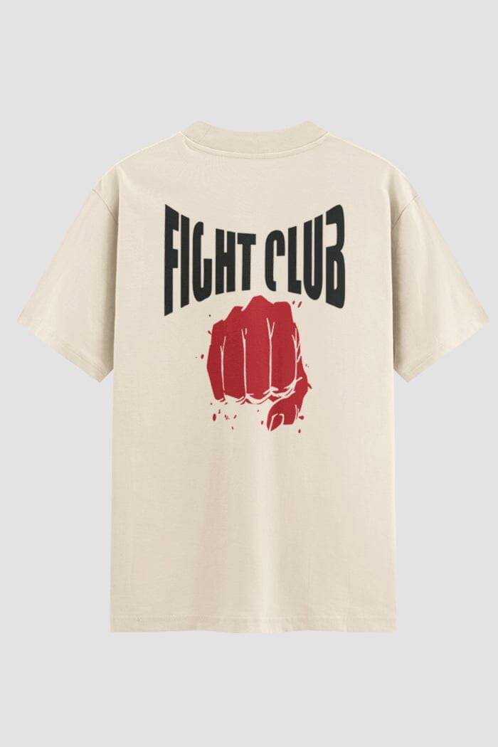Camiseta Oversized Boxe Fight Club Punho Cerrado Oversized Boxe OnFight P Off White Masculino