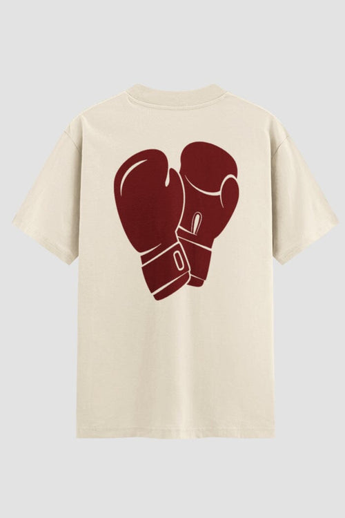 Camiseta Oversized Boxe Luvas Vermelhas Cruzadas Oversized Boxe OnFight P Off White Masculino