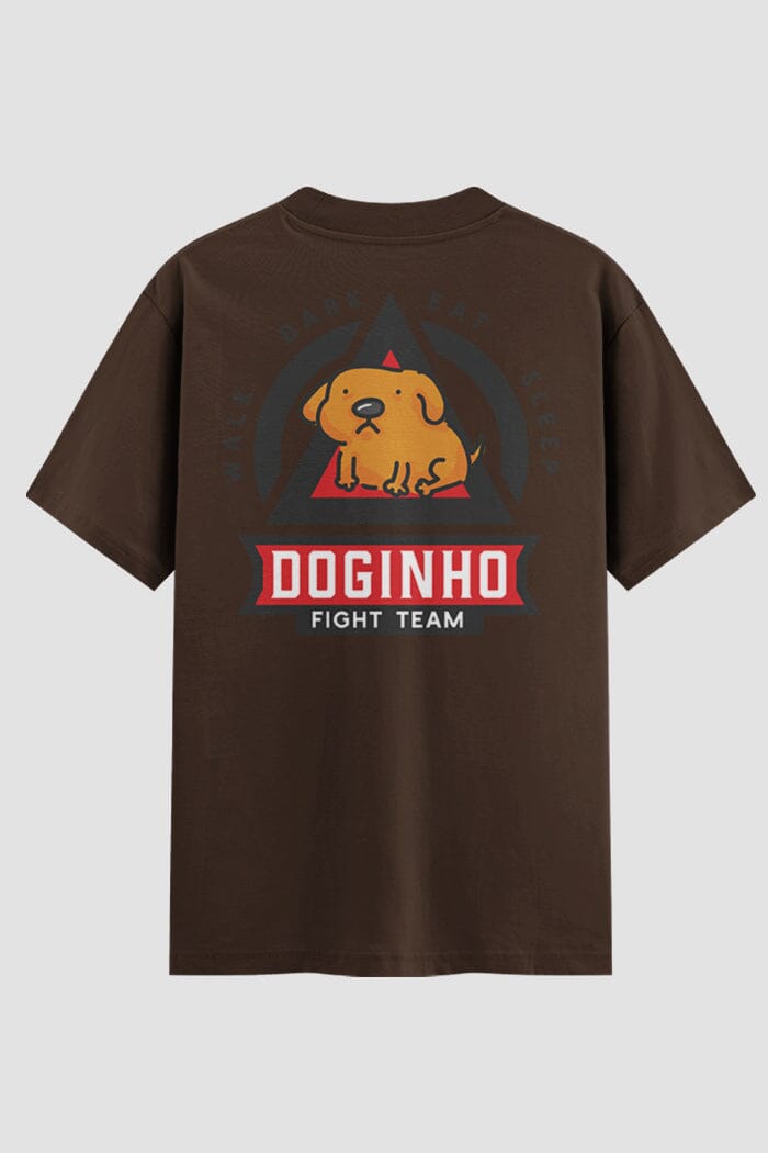 Camiseta Oversized Doginho Fight Team Onfight Engraçada OnFight P Chocolate Masculino