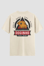 Camiseta Oversized Doginho Fight Team Onfight Engraçada OnFight P Off White Masculino