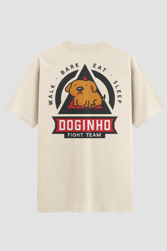 Camiseta Oversized Doginho Fight Team Onfight Engraçada OnFight P Off White Masculino