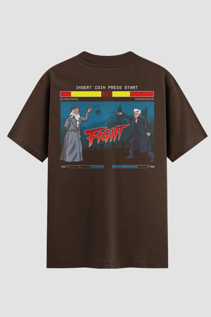Camiseta Oversized Fight Game Onfight Engraçada OnFight P Chocolate Masculino