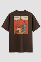 Camiseta Oversized Funny Comic Onfight Engraçada OnFight P Chocolate Masculino