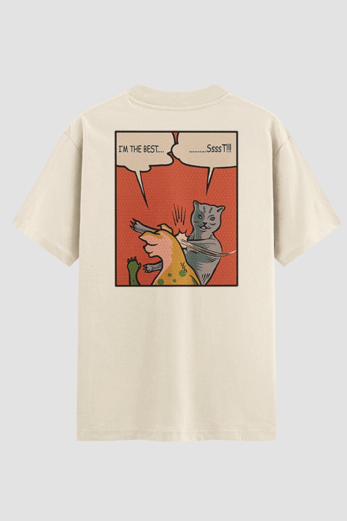 Camiseta Oversized Funny Comic Onfight Engraçada OnFight P Off White Masculino