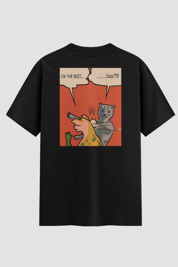 Camiseta Oversized Funny Comic Onfight Engraçada OnFight P Preto Masculino