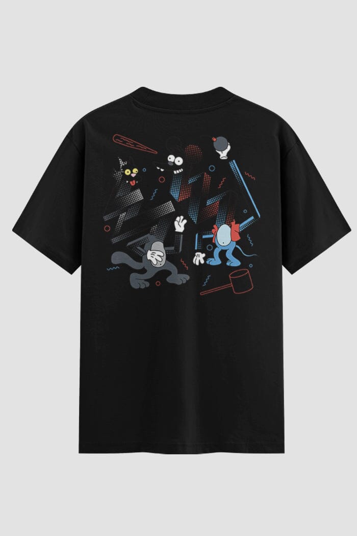 Camiseta Oversized Funny Fight Onfight Engraçada OnFight P Preto Masculino