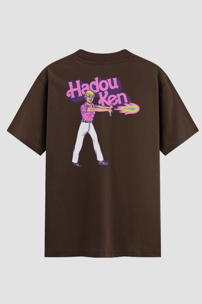 Camiseta Oversized Hadou Ken Onfight Engraçada OnFight P Chocolate Masculino