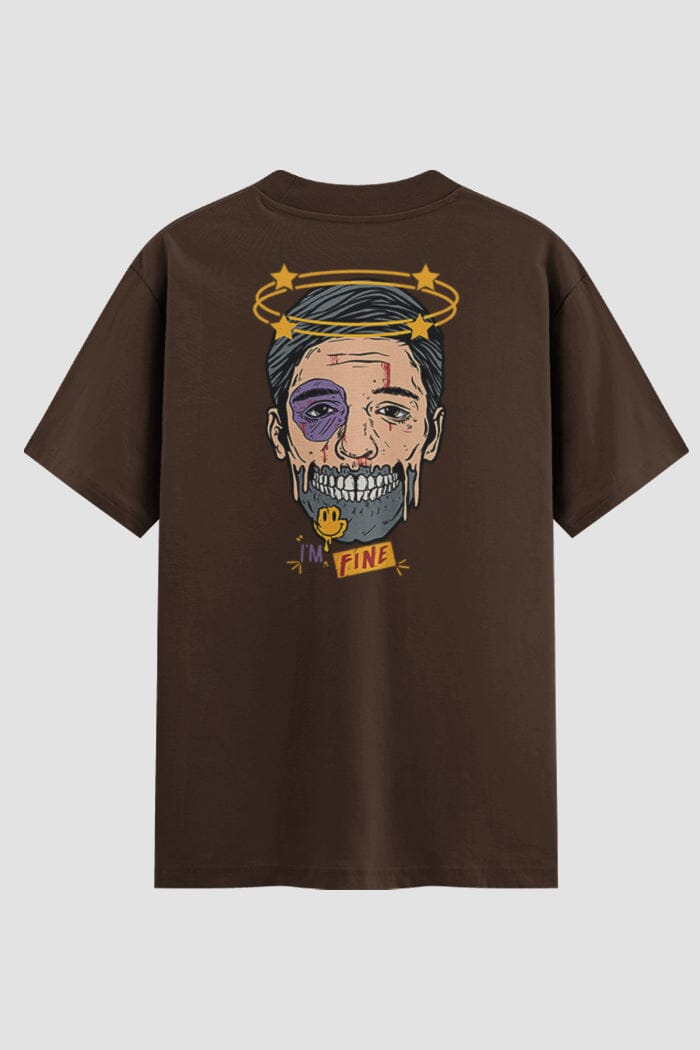 Camiseta Oversized I’m Fine Onfight Oversized Boxe OnFight P Chocolate Masculino