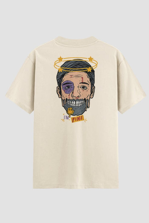 Camiseta Oversized I’m Fine Onfight Oversized Boxe OnFight P Off White Masculino