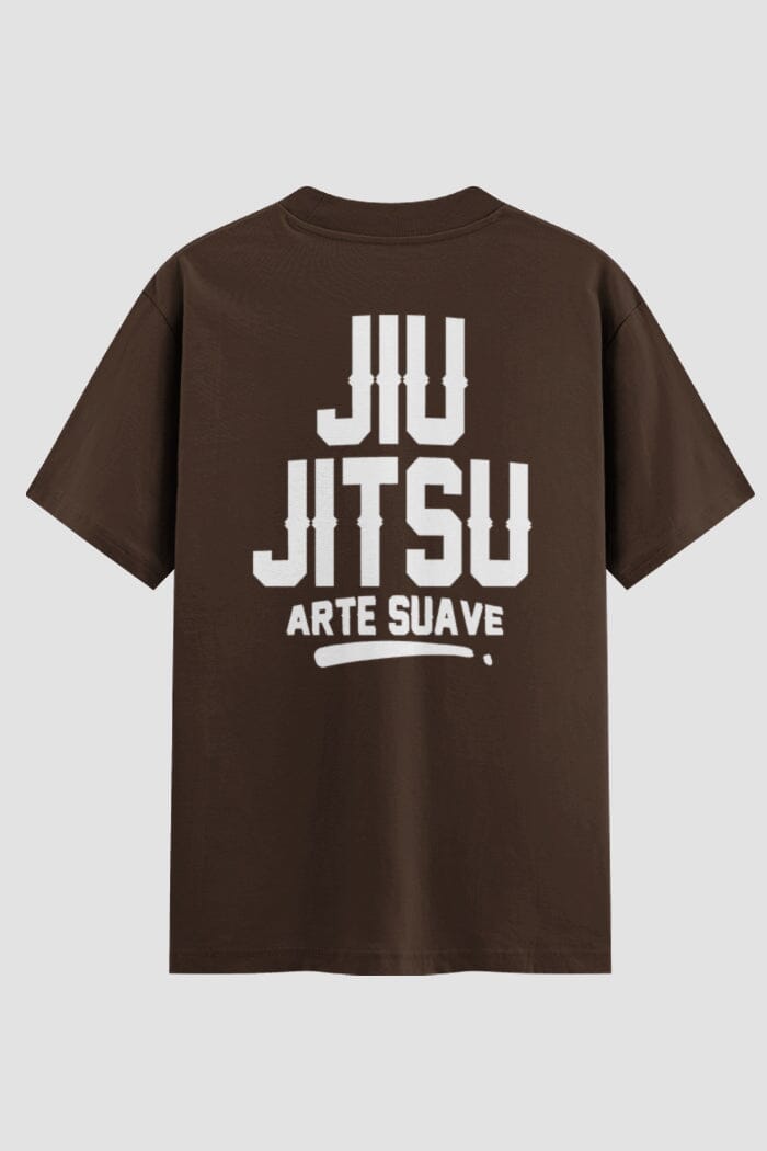 Camiseta Oversized Jiu-Jitsu arte suave Oversized jiu-jitsu OnFight P Chocolate Masculino