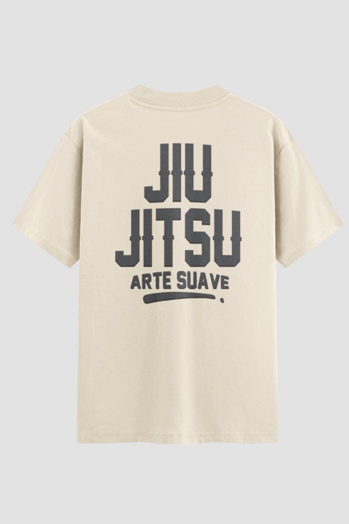 Camiseta Oversized Jiu-Jitsu arte suave Oversized jiu-jitsu OnFight P Off White Masculino
