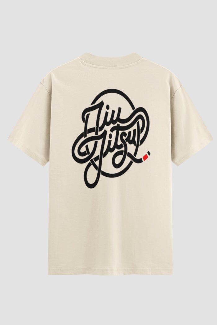Camiseta Oversized Jiu-Jitsu BJJ Flow Oversized jiu-jitsu OnFight P Off White Masculino