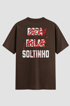 Camiseta Oversized Jiu-Jitsu Bora Rolar Soltinho Oversized jiu-jitsu OnFight P Chocolate Masculino