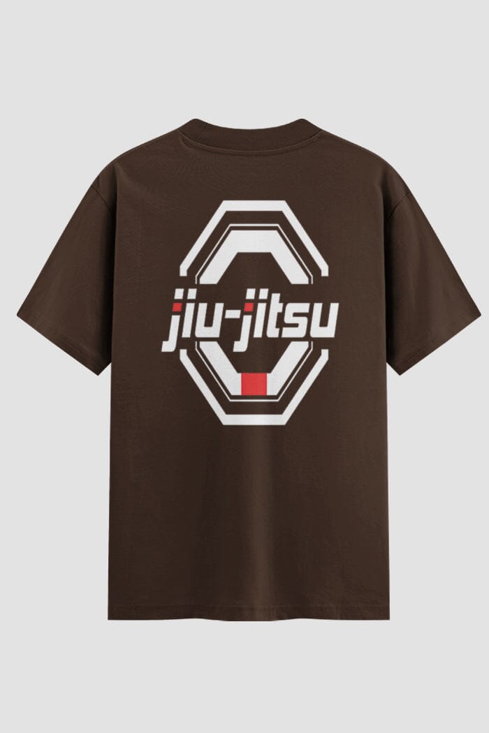 Camiseta Oversized Jiu-Jitsu Emblem Oversized jiu-jitsu OnFight P Chocolate Masculino