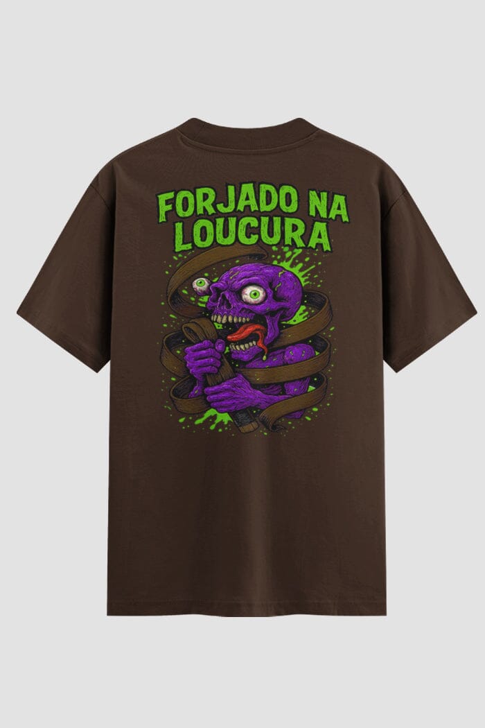Camiseta Oversized Jiu-Jitsu Forjado na Loucura onfight Oversized jiu-jitsu OnFight P Chocolate Marrom