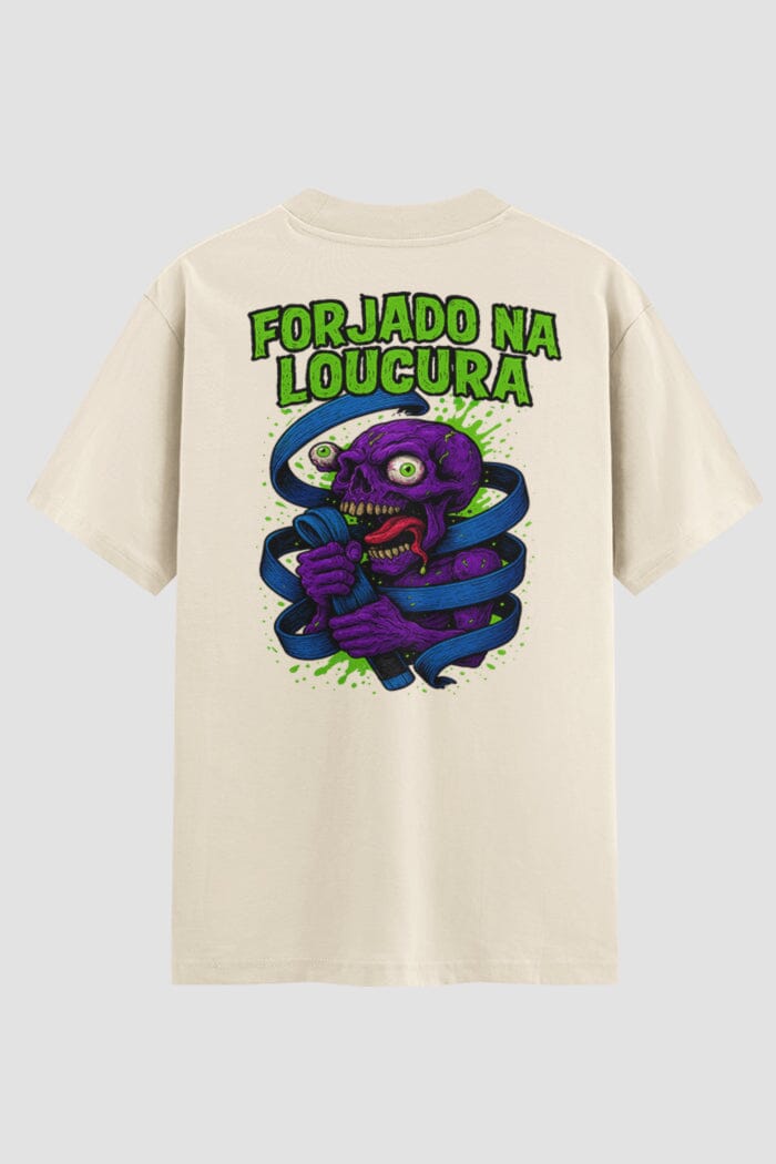 Camiseta Oversized Jiu-Jitsu Forjado na Loucura onfight Oversized jiu-jitsu OnFight P Off White Azul