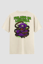 Camiseta Oversized Jiu-Jitsu Forjado na Loucura onfight Oversized jiu-jitsu OnFight P Off White Marrom