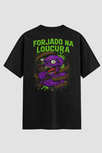 Camiseta Oversized Jiu-Jitsu Forjado na Loucura onfight Oversized jiu-jitsu OnFight P Preto Marrom