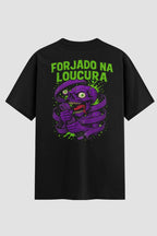 Camiseta Oversized Jiu-Jitsu Forjado na Loucura onfight Oversized jiu-jitsu OnFight P Preto Roxa