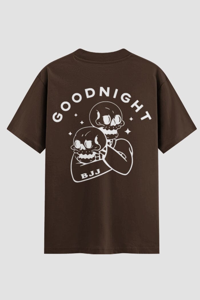 Camiseta Oversized Jiu-Jitsu Good Night bjj Oversized jiu-jitsu OnFight P Chocolate Masculino