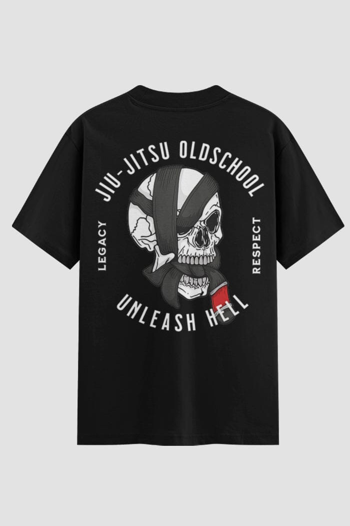 Camiseta Oversized Jiu-Jitsu Old School Oversized jiu-jitsu OnFight P Preto Masculino
