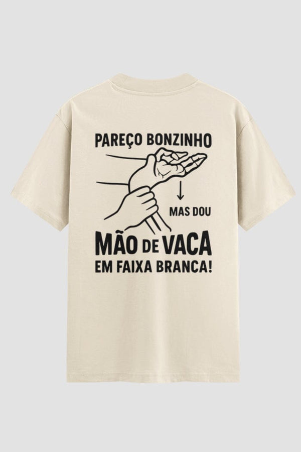Camiseta Oversized Jiu-Jitsu pareço bonzinho mas dou mão de vaca em faixa branca