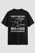 Camiseta Oversized Jiu-Jitsu pareço bonzinho mas dou mão de vaca em faixa branca Oversized jiu-jitsu OnFight P Preto Masculino